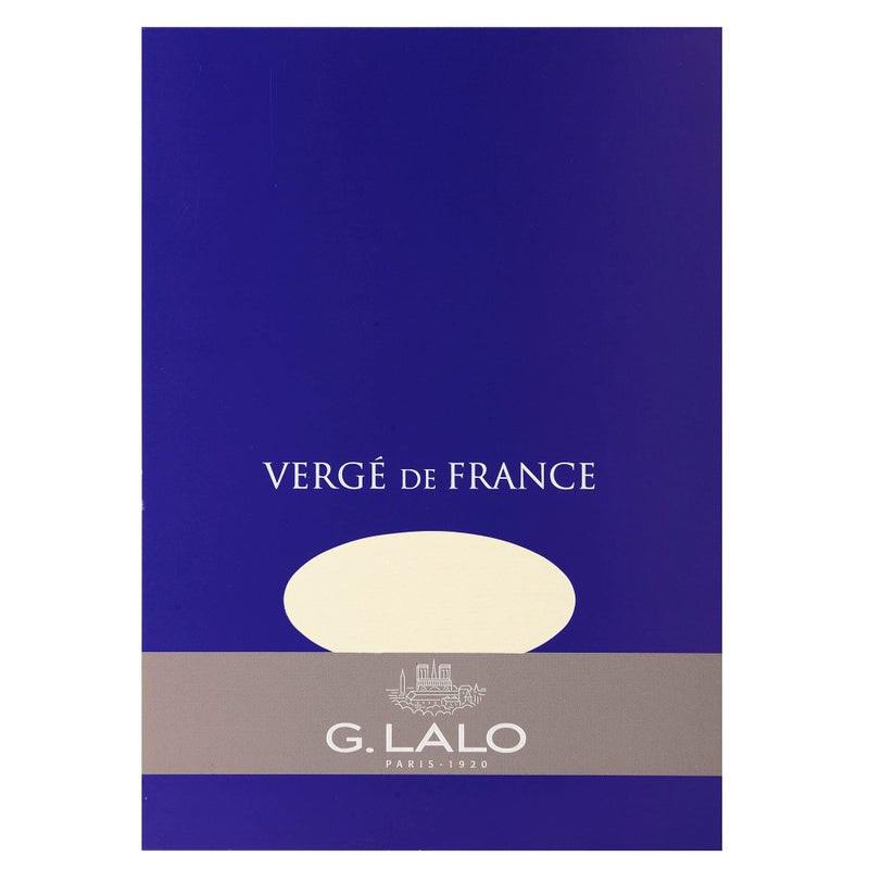 Exacompta Lalo 11416L - Pad of 50 Plain Laid Sheets A5  100 g  Verg? De France  Ivory - Image 1